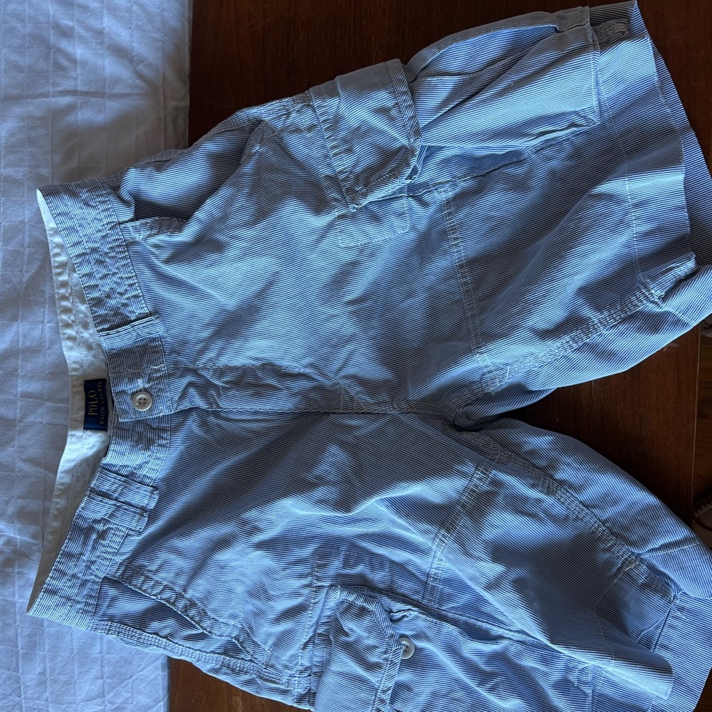 Ralph Lauren Blue Striped Cargo Shorts
